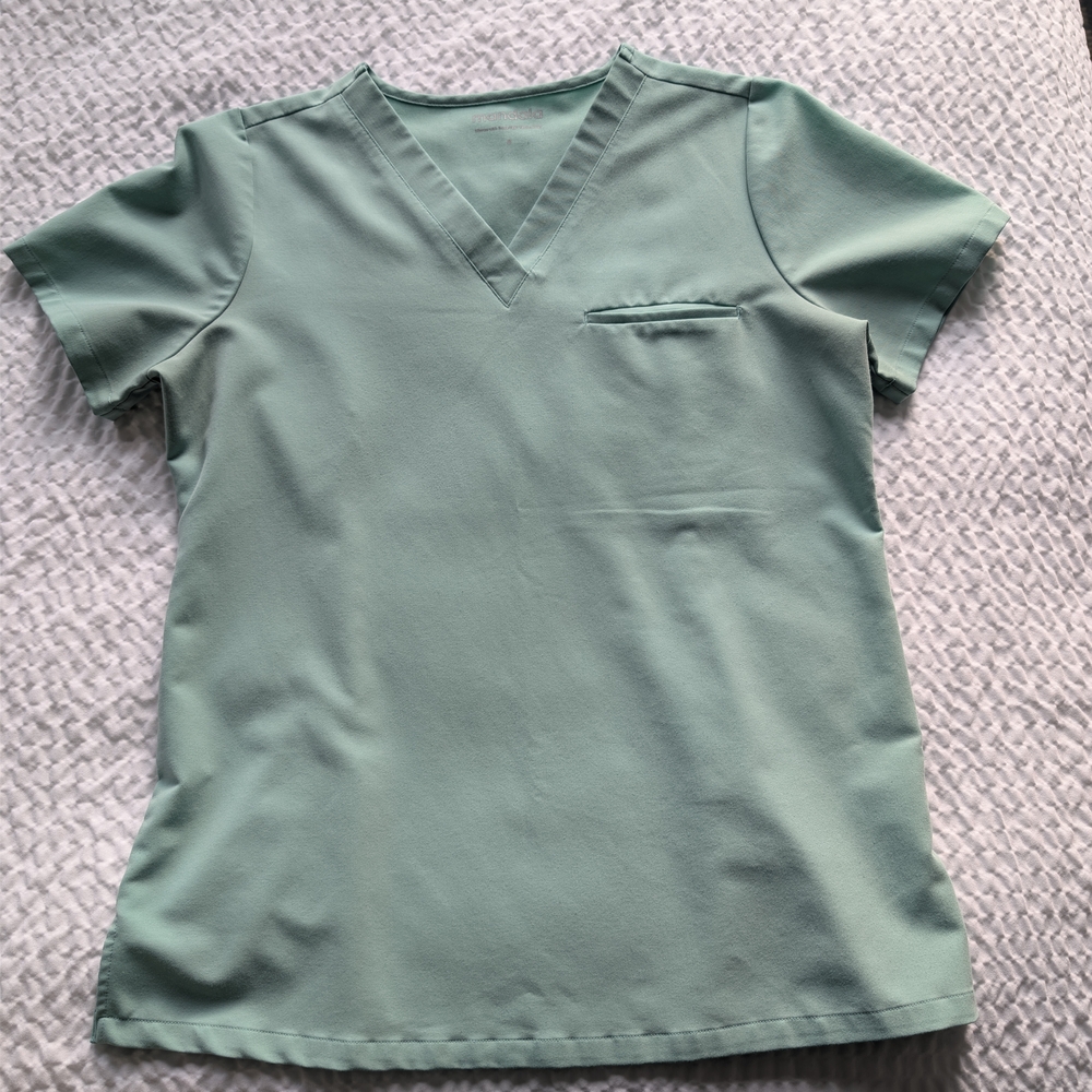 Mandala Scrubs Top, Mint Color, Size Small